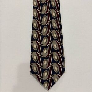 100%Silk Monterey Bay Navy and Burgundy Tie